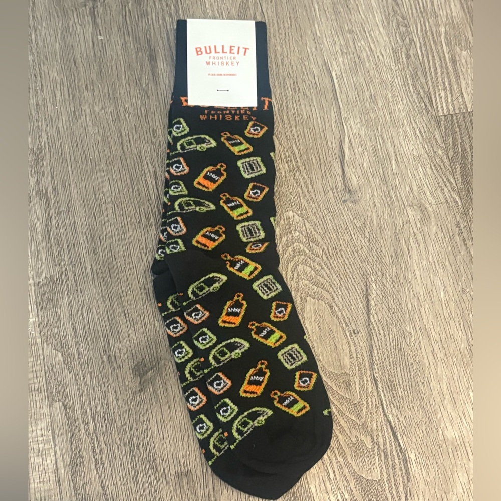 NWT Bulleit Whiskey Black Socks